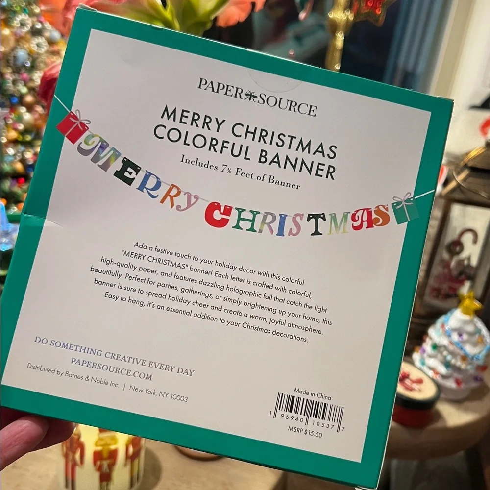 Paper Source MERRY CHRISTMAS Red and Green Christmas Banner